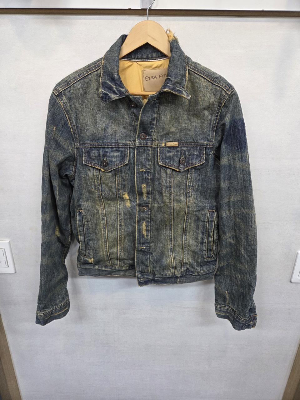 아베크롬비 에즈라피치 빈티지워싱 데미지 데님자켓 m