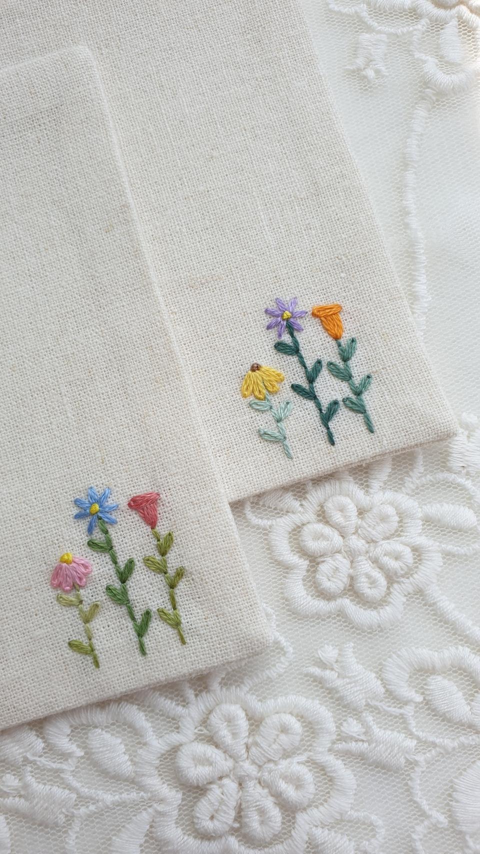 프랑스자수 티코스터(2장 세트)