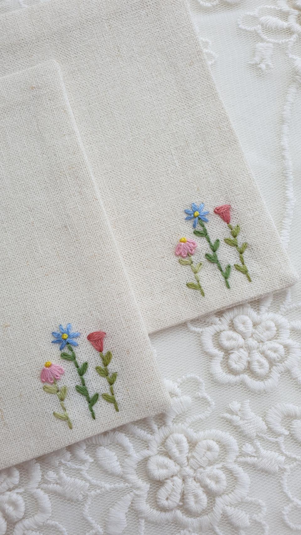 프랑스자수 티코스터(2장 세트)