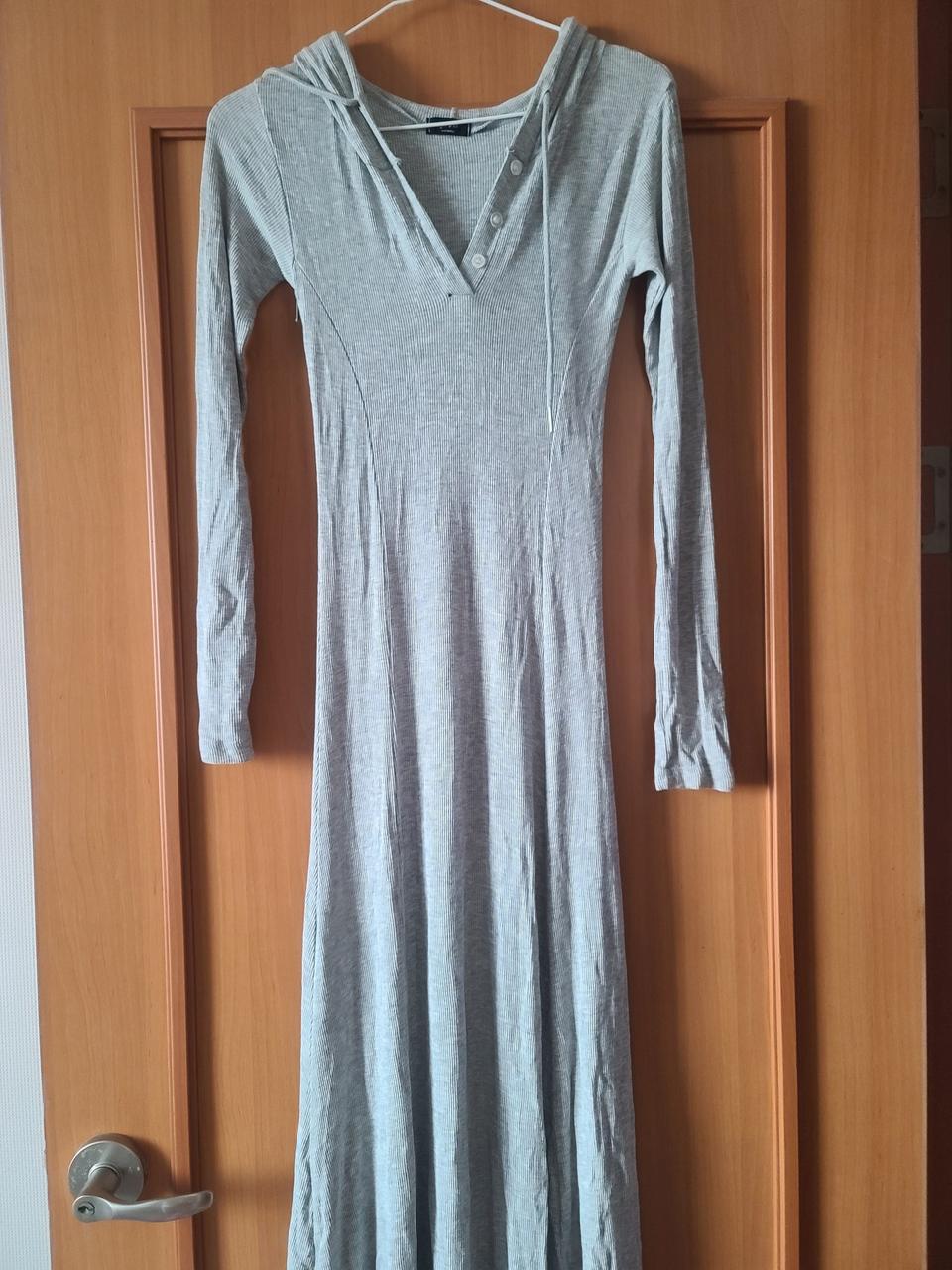 그레이 후드 롱원피스