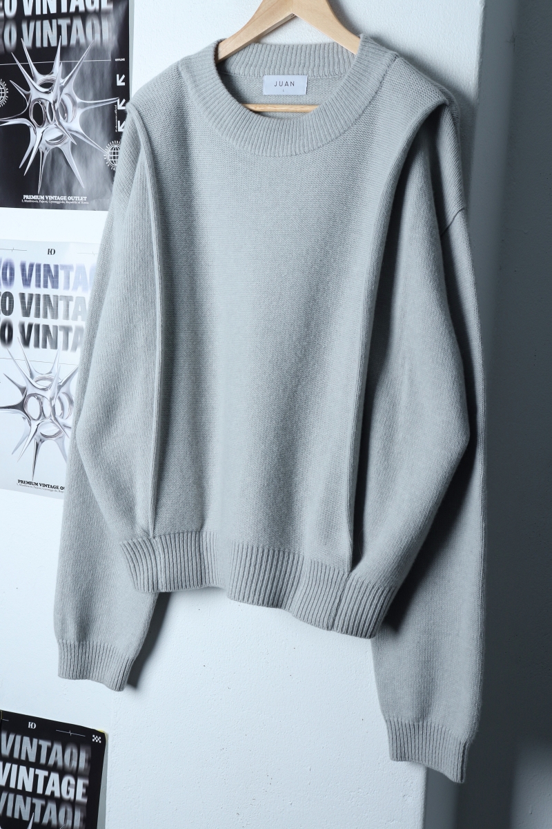 (L-XL) 주앙옴므 니트 루즈핏 라이트그레이 울 유니크-173CF