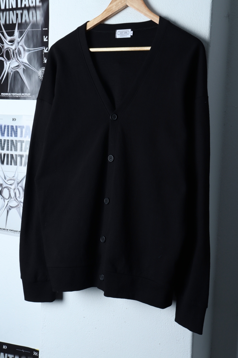 (L) 베리베인 니트 가디건 새상품 블랙 무지 면-173D6