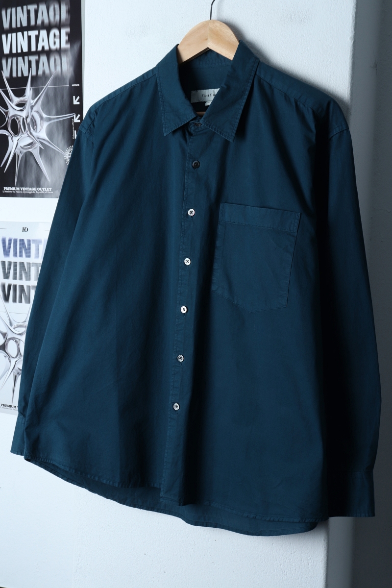 (XL) 퍼스트플로어 셔츠 남방 작은사용감 그린 무지 아메카지-173DC