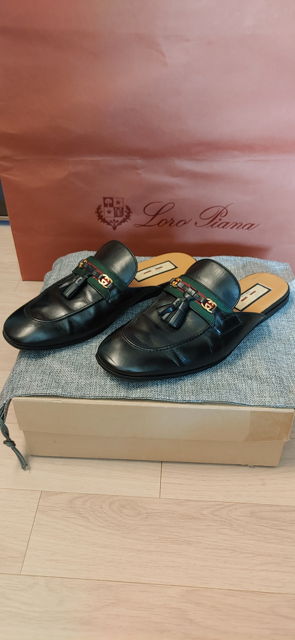 정품)구찌 삼선 GG뮬(265~270)