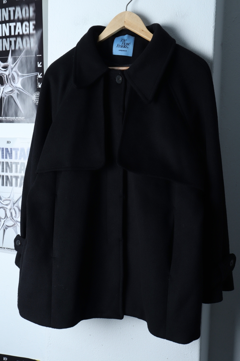 W(F) 로제플란츠 코트자켓 블랙 울 숏 키치-173E1