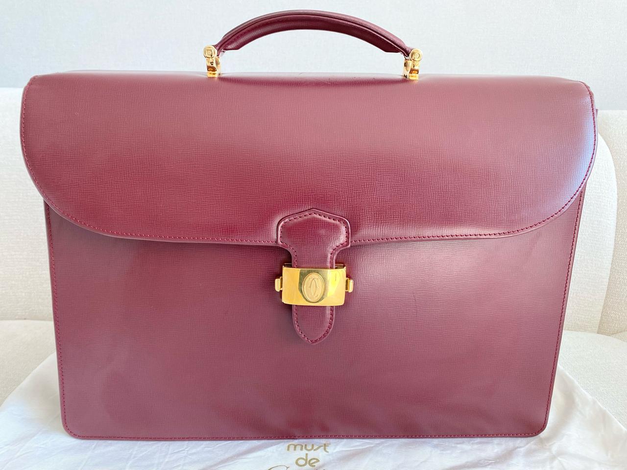 까르띠에 머스트 보르도 라인 플립 브리프 케이스 서류가방