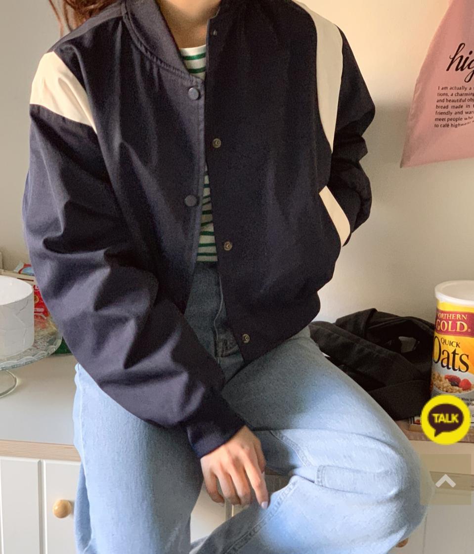 디바샵 배색 숏점퍼