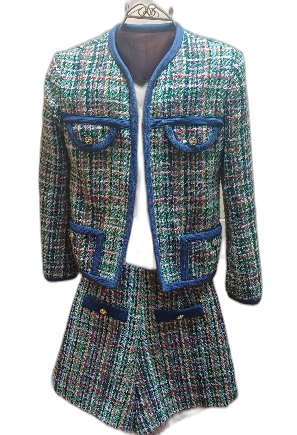 산드로(Sandro)멀티 트위드 자켓 & 숏팬츠 셋업 세트