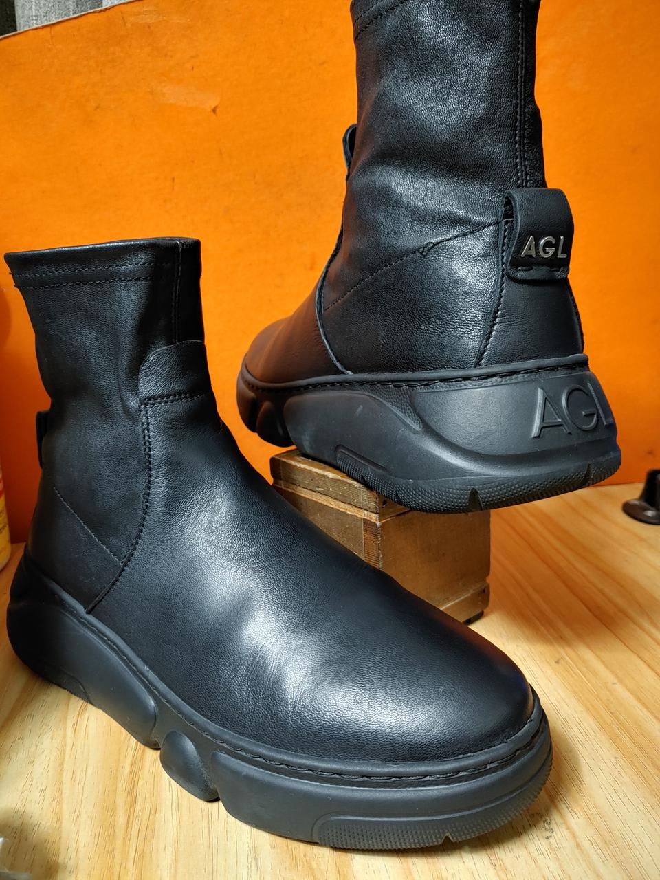 (이태리 명품부츠)AGL 천연가죽 미들부츠(EU37추천사이즈240)