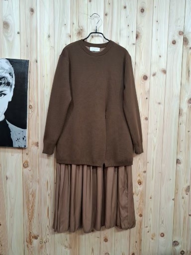 니트 레이어드 원피스