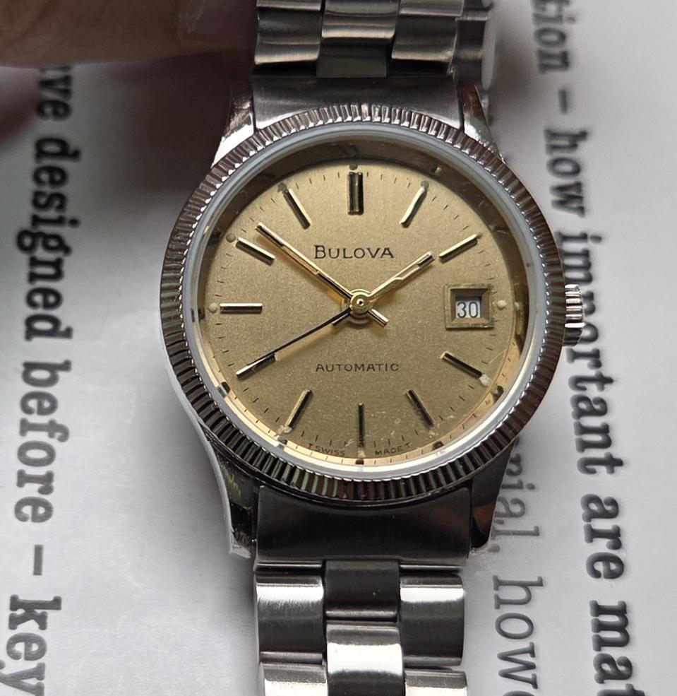 빈티지 부로바 데이데이트 샴골판 코인베젤 오토매틱 통줄 브슬 여성용