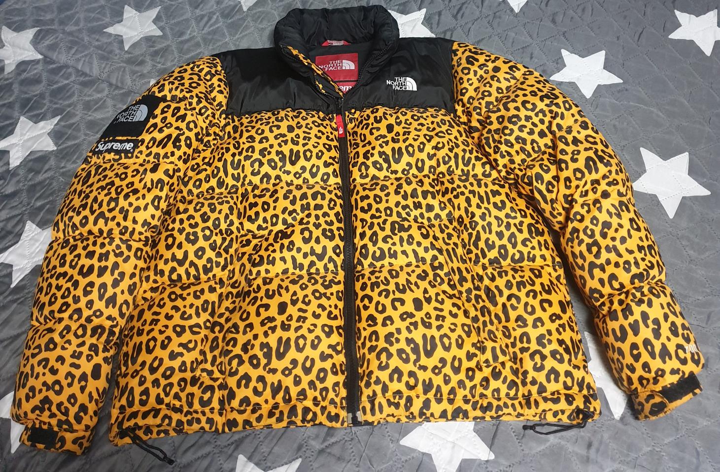 노스페이스 슈프림 11fw 레오파드 눕시 치토스 패딩 (L)