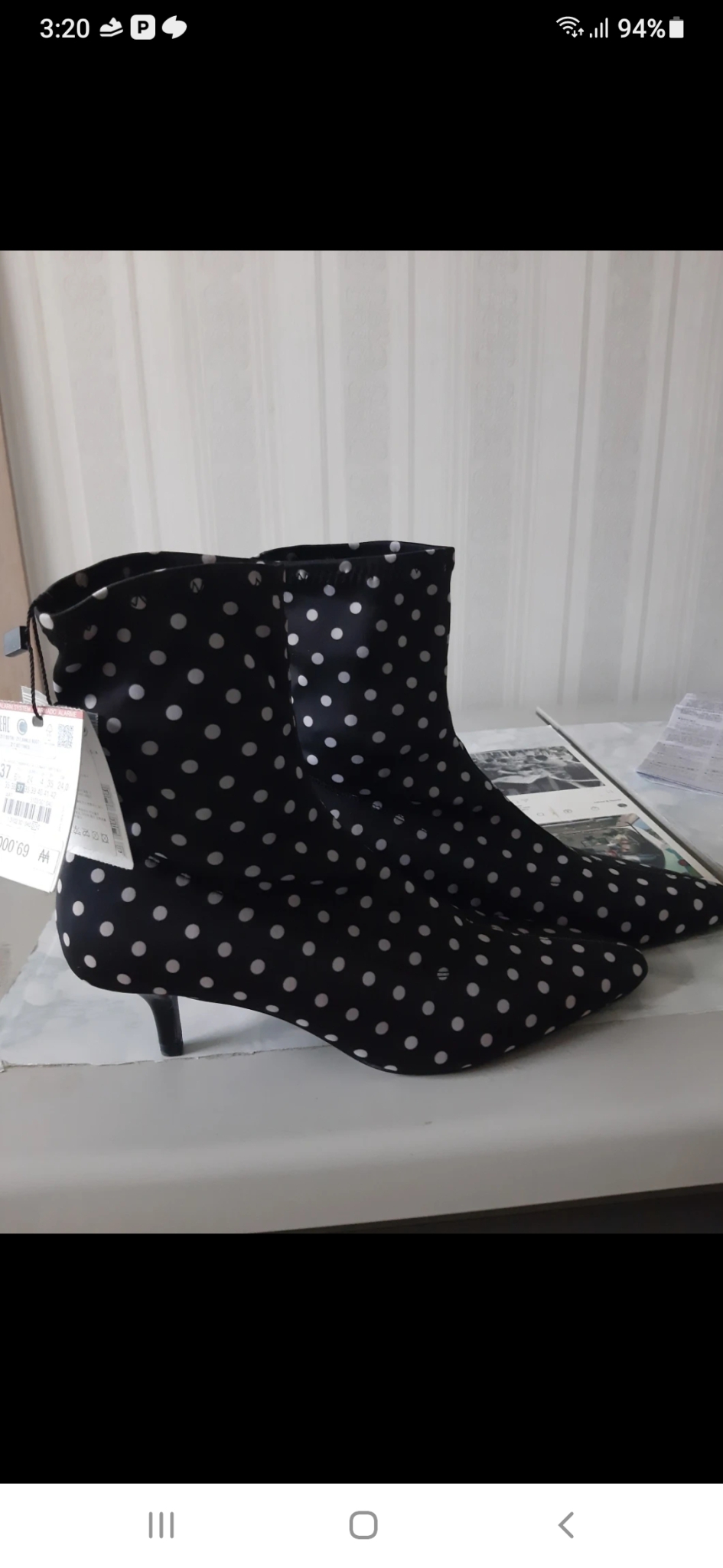 (새상품)자라땡땡이앵클부츠(가격다운)