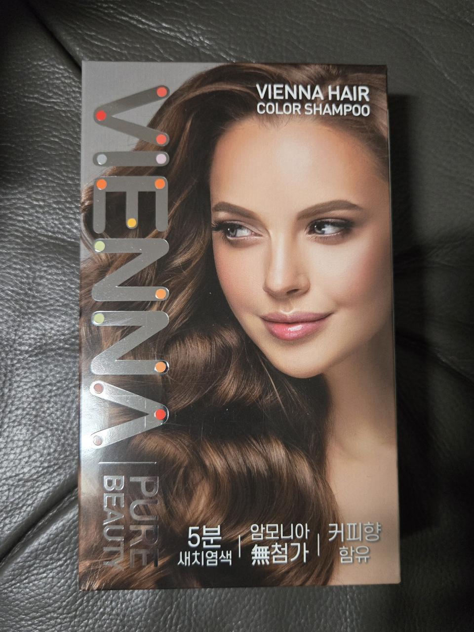 비엔나퓨어뷰티 새치 염색약 비엔나 헤어 컬러 샴푸 자연갈색 1박스 택포