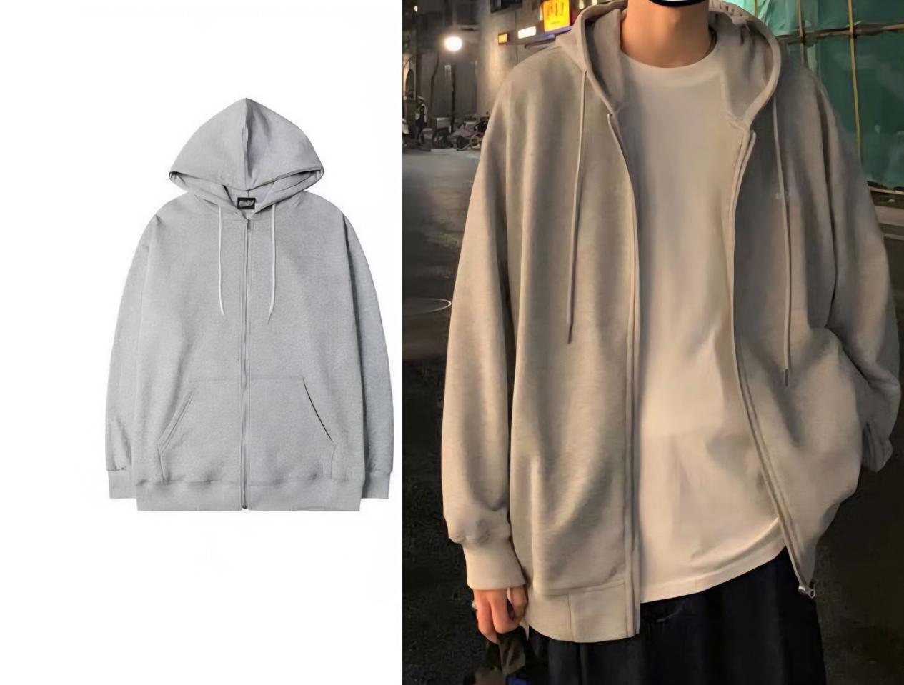 1+1 남녀공용 오버핏 후드집업