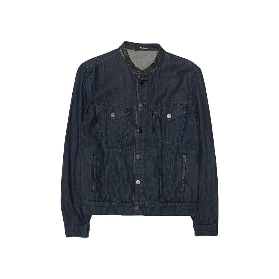 The Kooples 더쿠플스 레더 노카라 데님 자켓