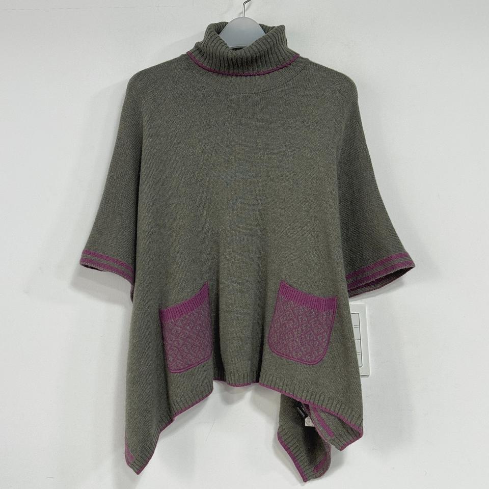 펜디 울 캐시 터틀넥 판초 케이프