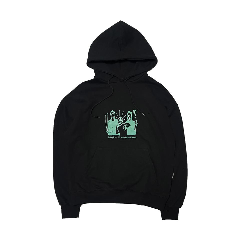 매스노운 시리얼킬러 블랙 후드티