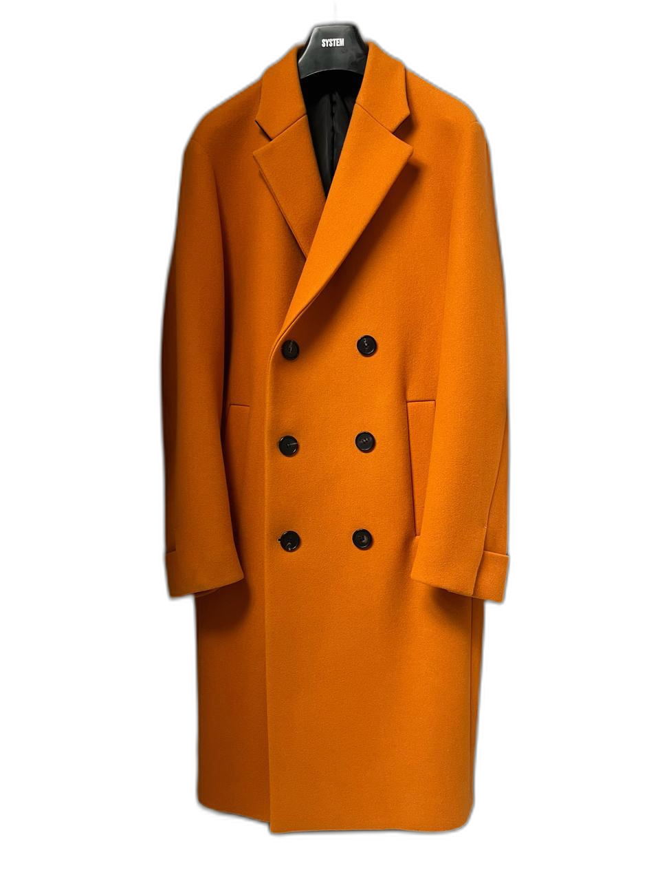 시스템옴므 오렌지 포인트 커프스 캐시미어 울 더블 코트 100사이즈