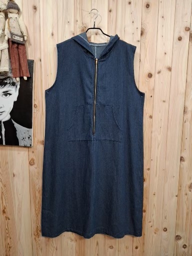 데님 후드 원피스