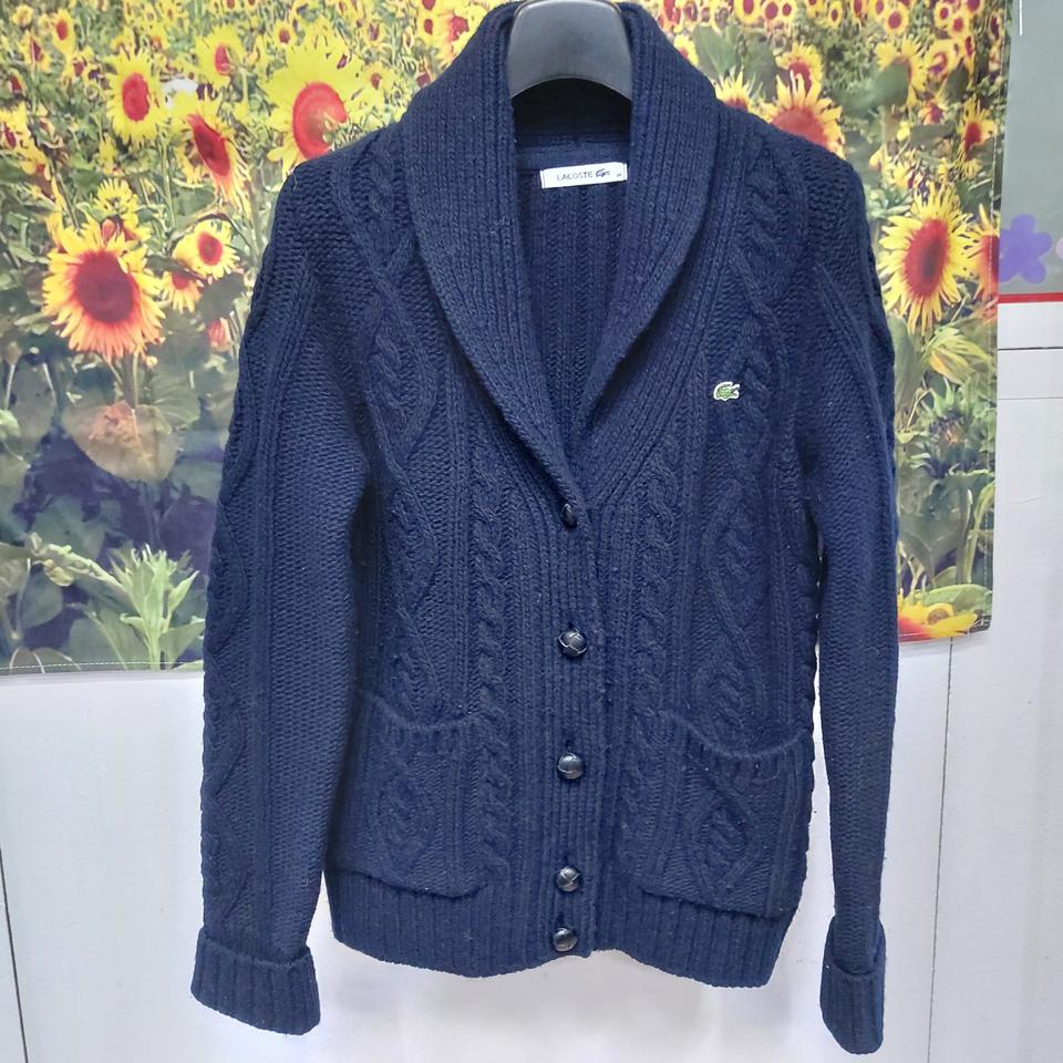 라코스테 숄카라 케이블 가디건 여성34 6b21