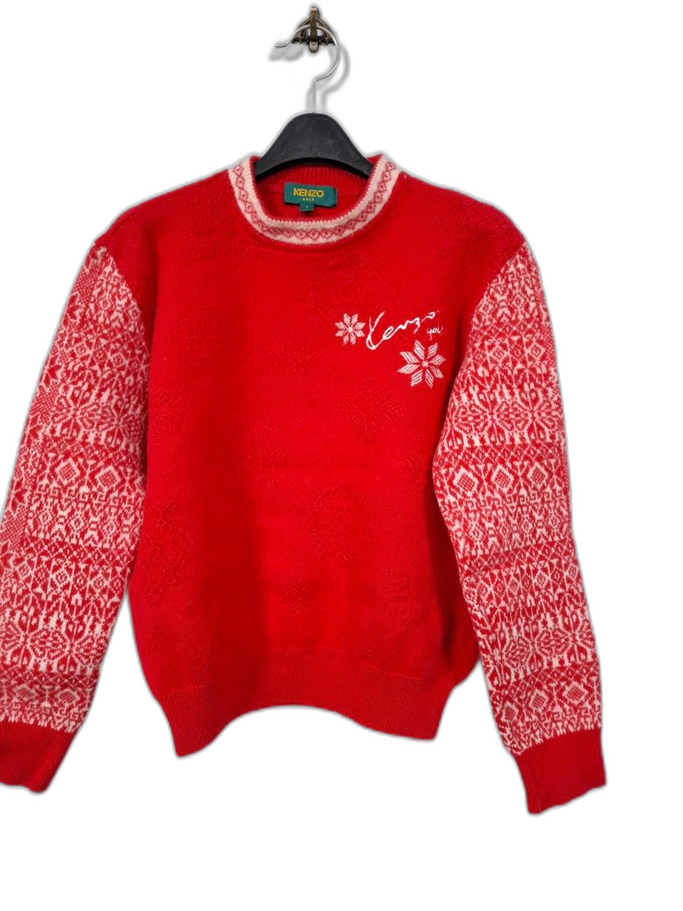 겐죠 일본제 크롭 순모 니트티 S