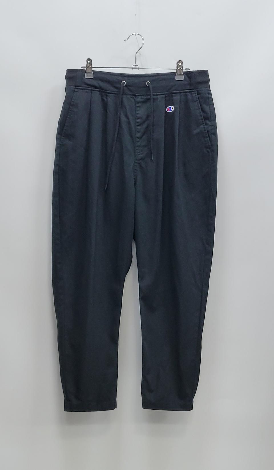 챔피온 코튼 트윌 루즈핏 배기 밴딩 팬츠 / 남 L 블랙