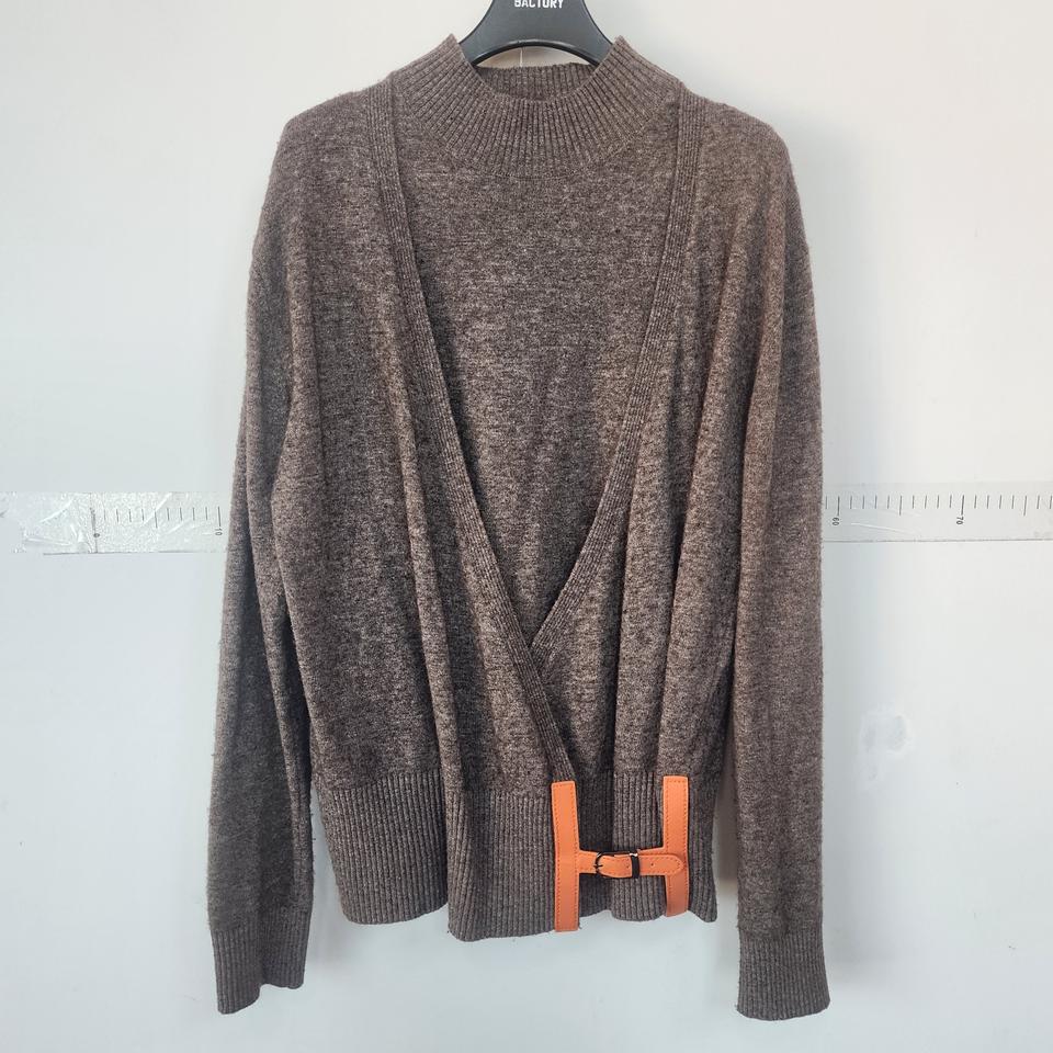 H 벨트 브라운 니트 가디건&바지 set