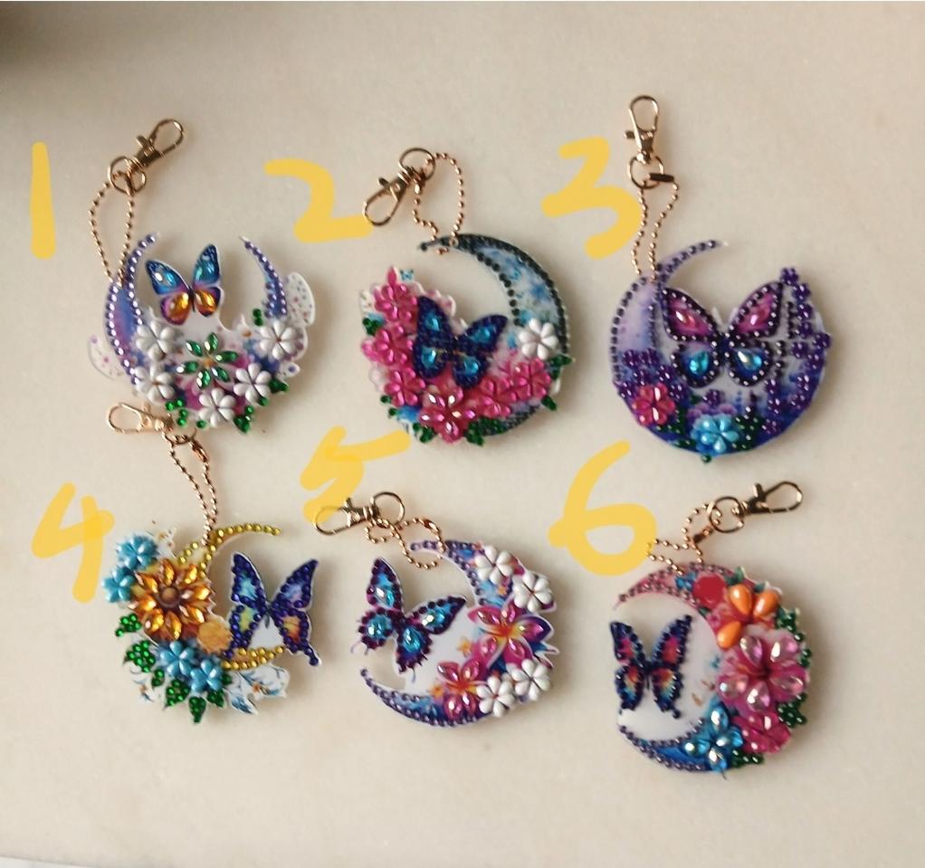 보석십자수 키링 완성품 6개