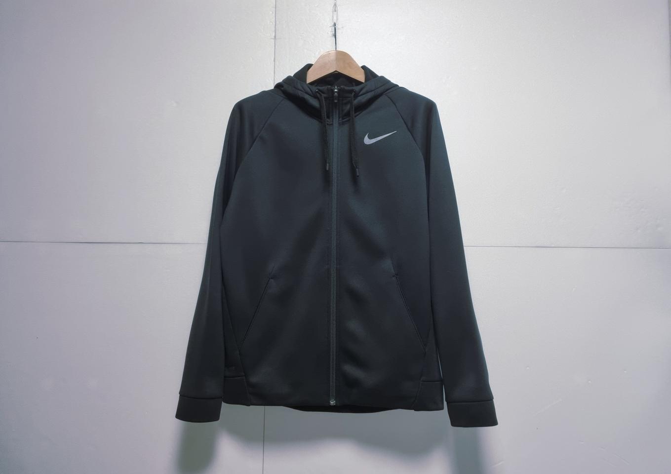 남성L 나이키 블랙 검정 기능성 기모 후드 집업 자켓 트레이닝복