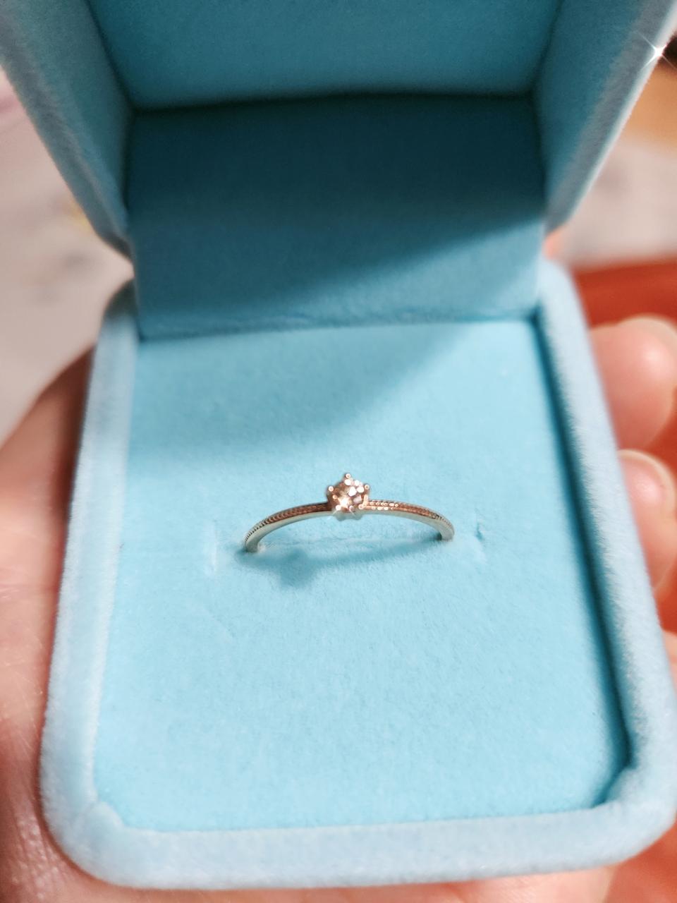 14k 로즈골드 1부 꼬냑 다이아반지 11.4호