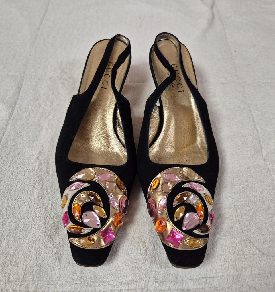 구찌  스웨이드 비즈 슬링백