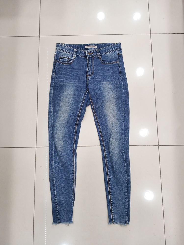 초코소다 26사이즈 스키니 슬림일자 청바지 밑단올풀림빈티지디자인 구제