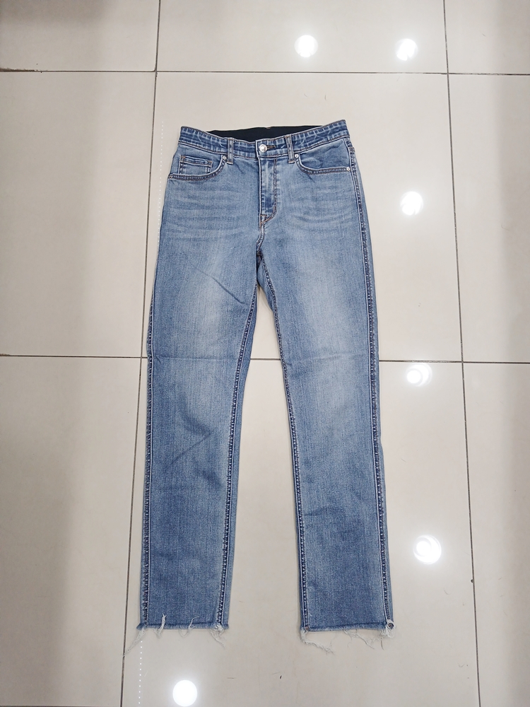 스파오 70 약27 허리밴딩 청바지 슬림일자 밑단올풀림 빈티지 중고