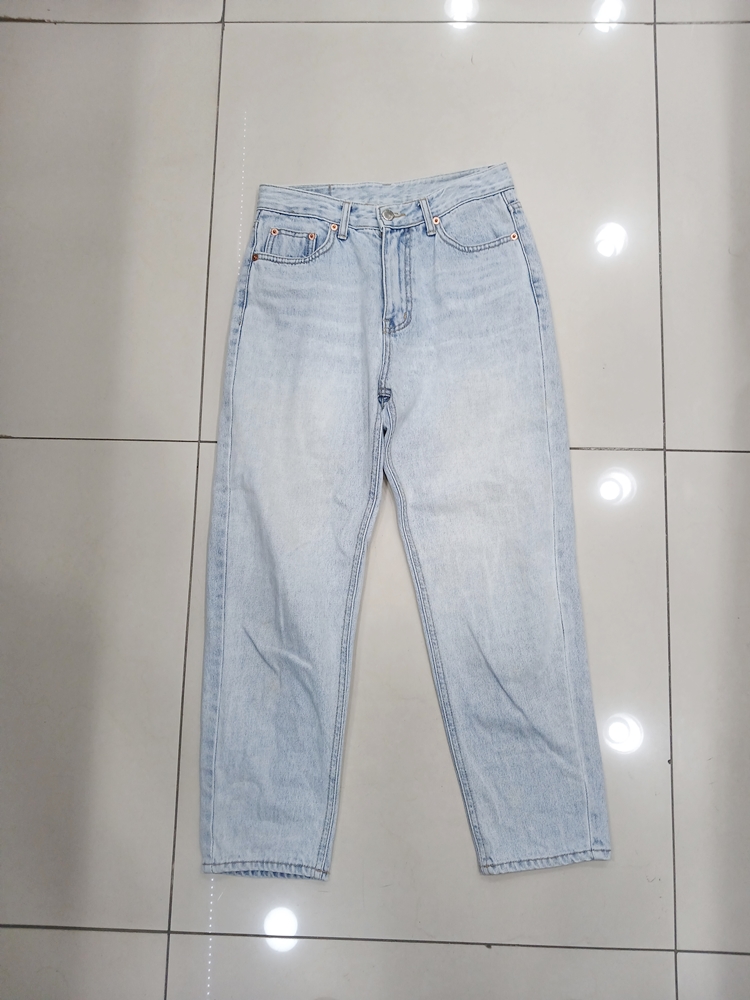 드라이블루 S사이즈 연청 배기일자 청바지 오염 중고 구제