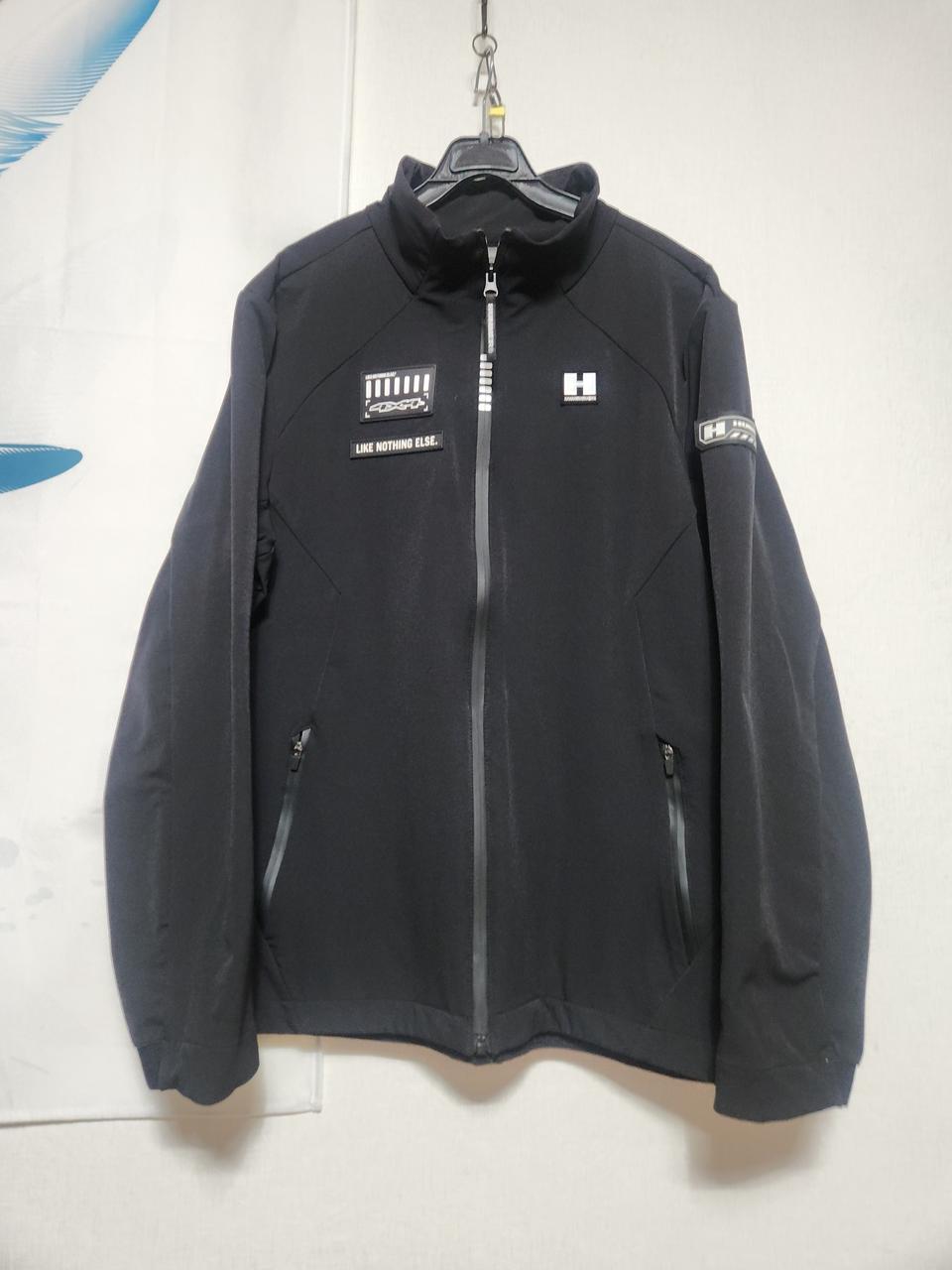 남 험멜 블랙 기모 집업ㅡ100