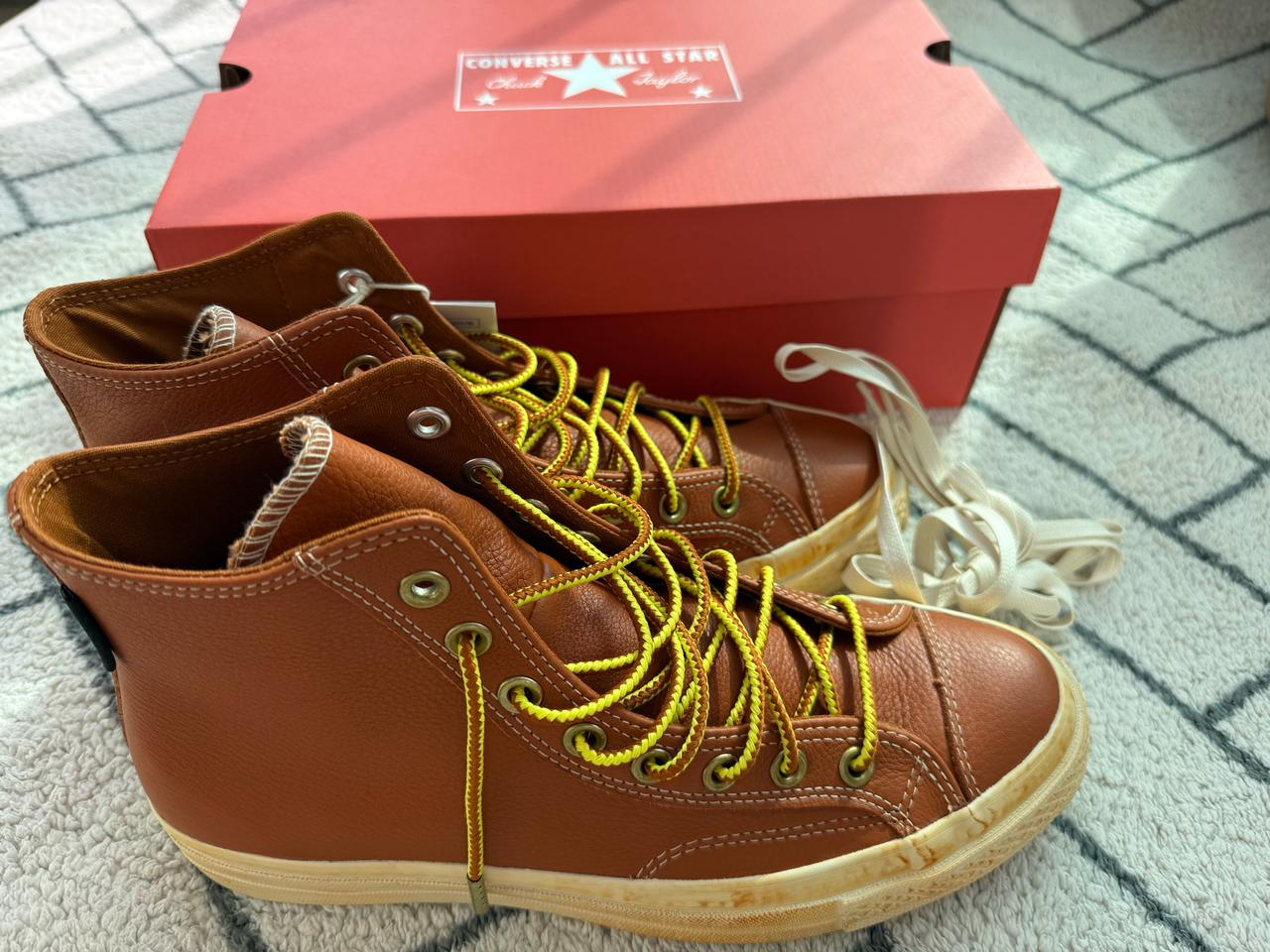 컨버스 척70 빈티지 레더 하이