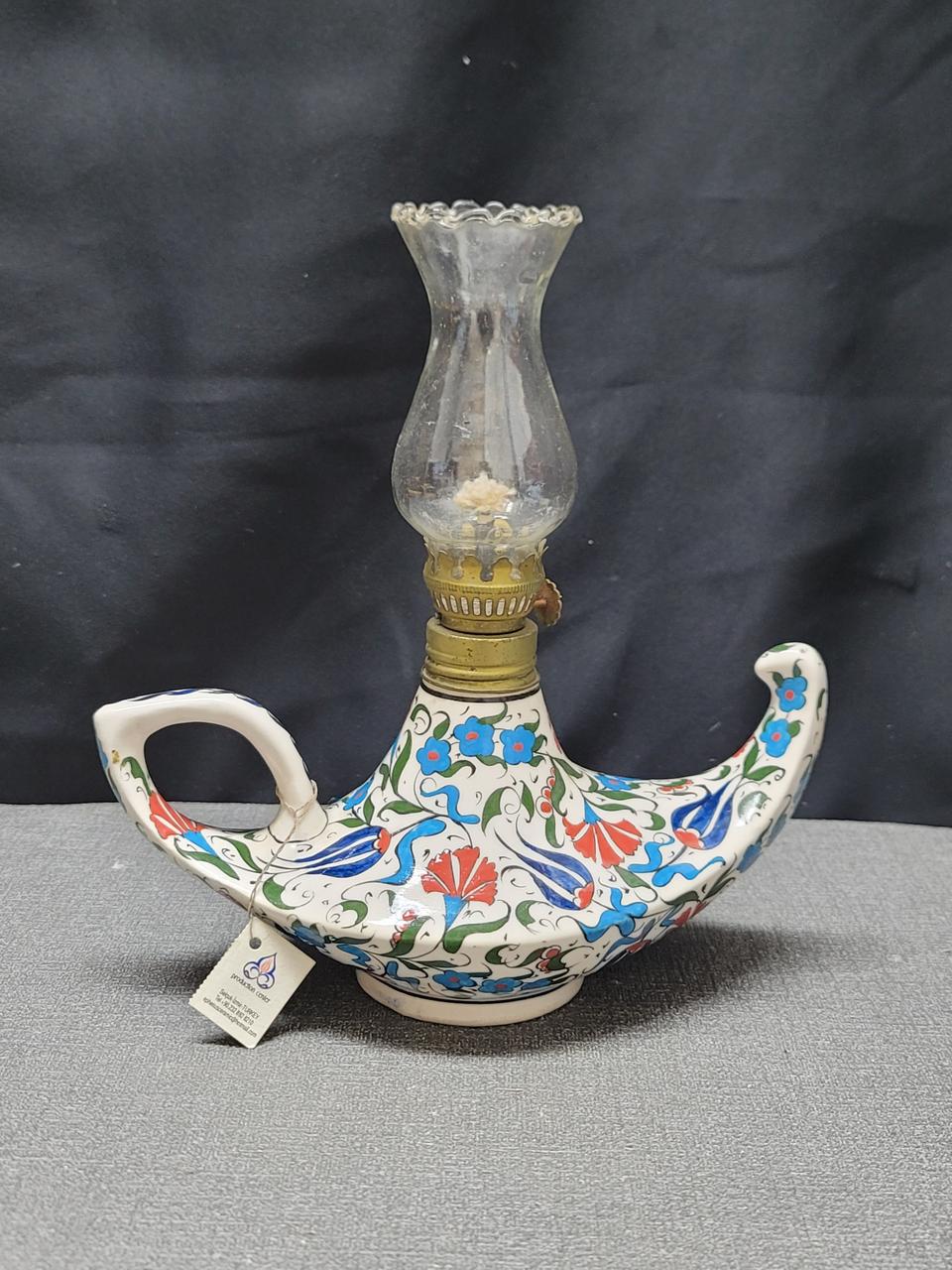 터키산 도자기 등잔대 램프