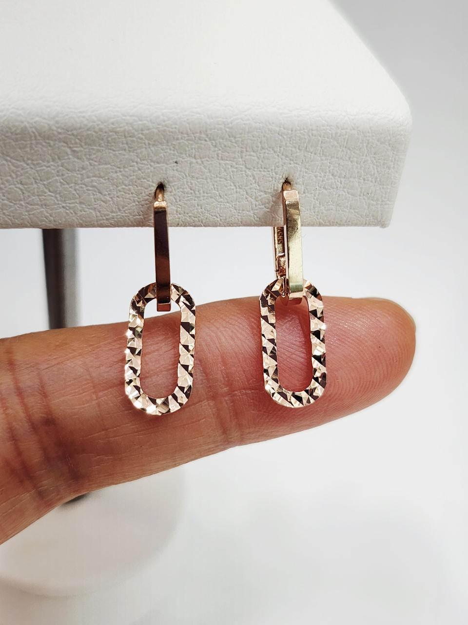 당일발송]14k 18k 사각 체인 귀걸이