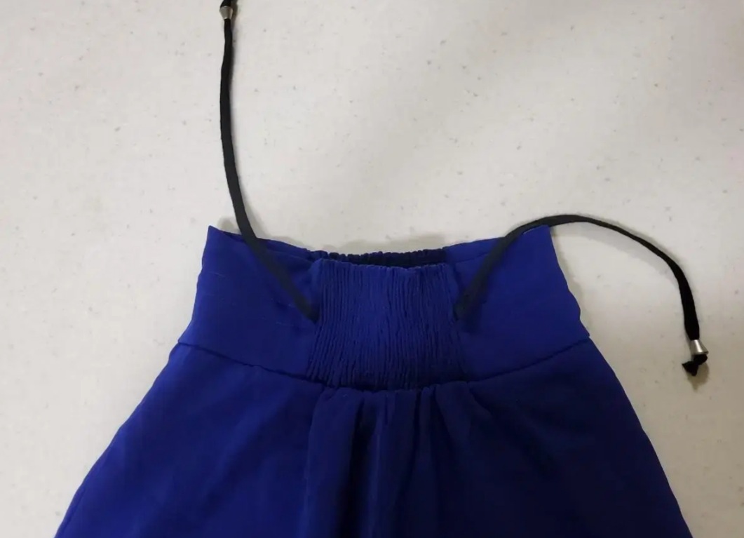 [♡BIG SALE♡]하이웨스트 스모크밴딩 팬츠[코발트블루]