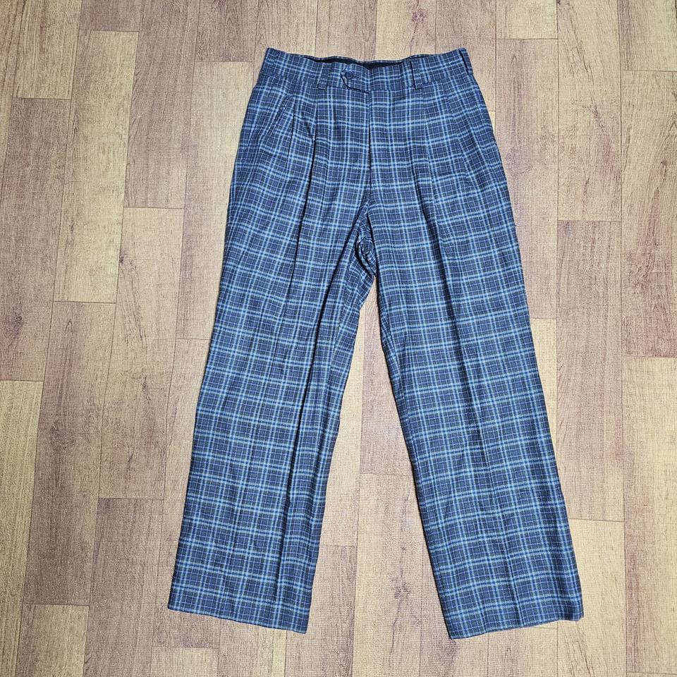 80~90s 일본제 울체크신치백팬츠28인치 170이하님