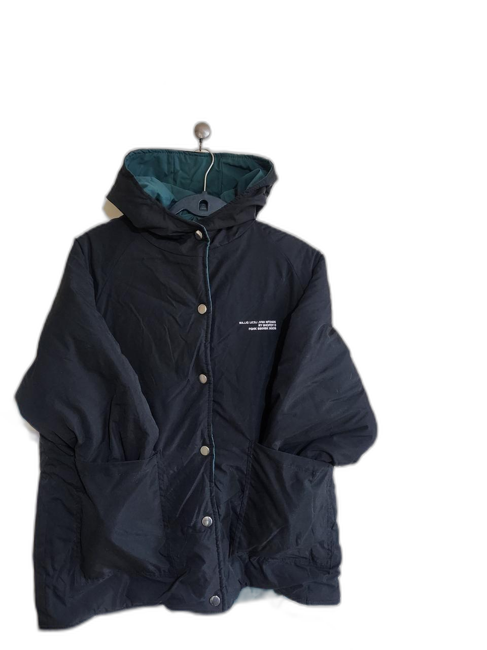 리버서블 블랙 후드 패딩 점퍼