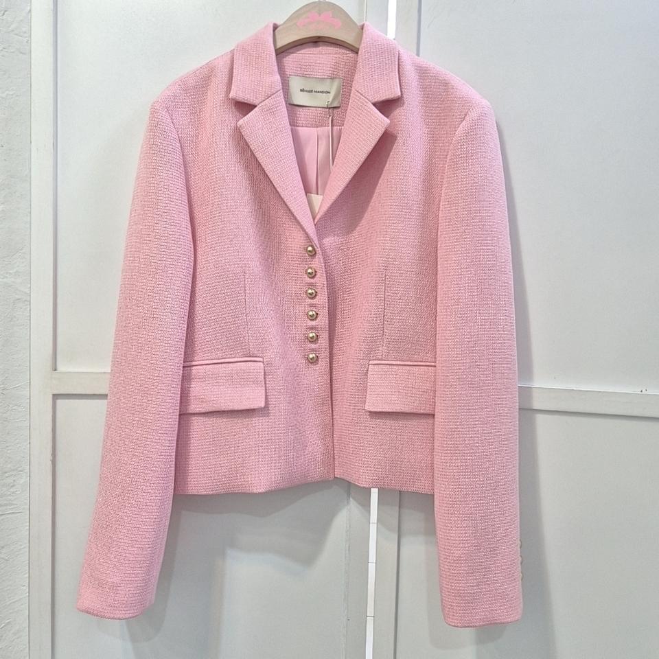 비뮤즈맨션 골드버튼 트위드 자켓 새상품