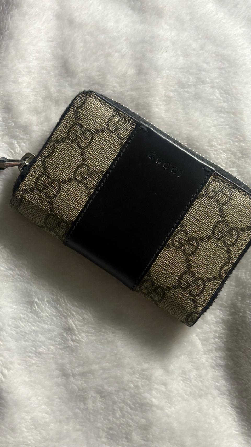 GG 캔버스 지퍼 카드지갑