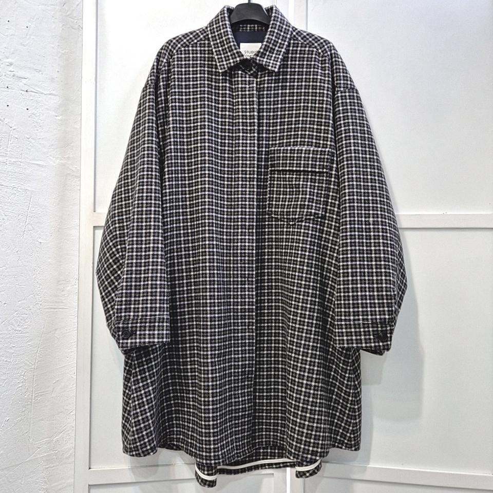 스튜디오톰보이 울혼방 체크 롱셔츠