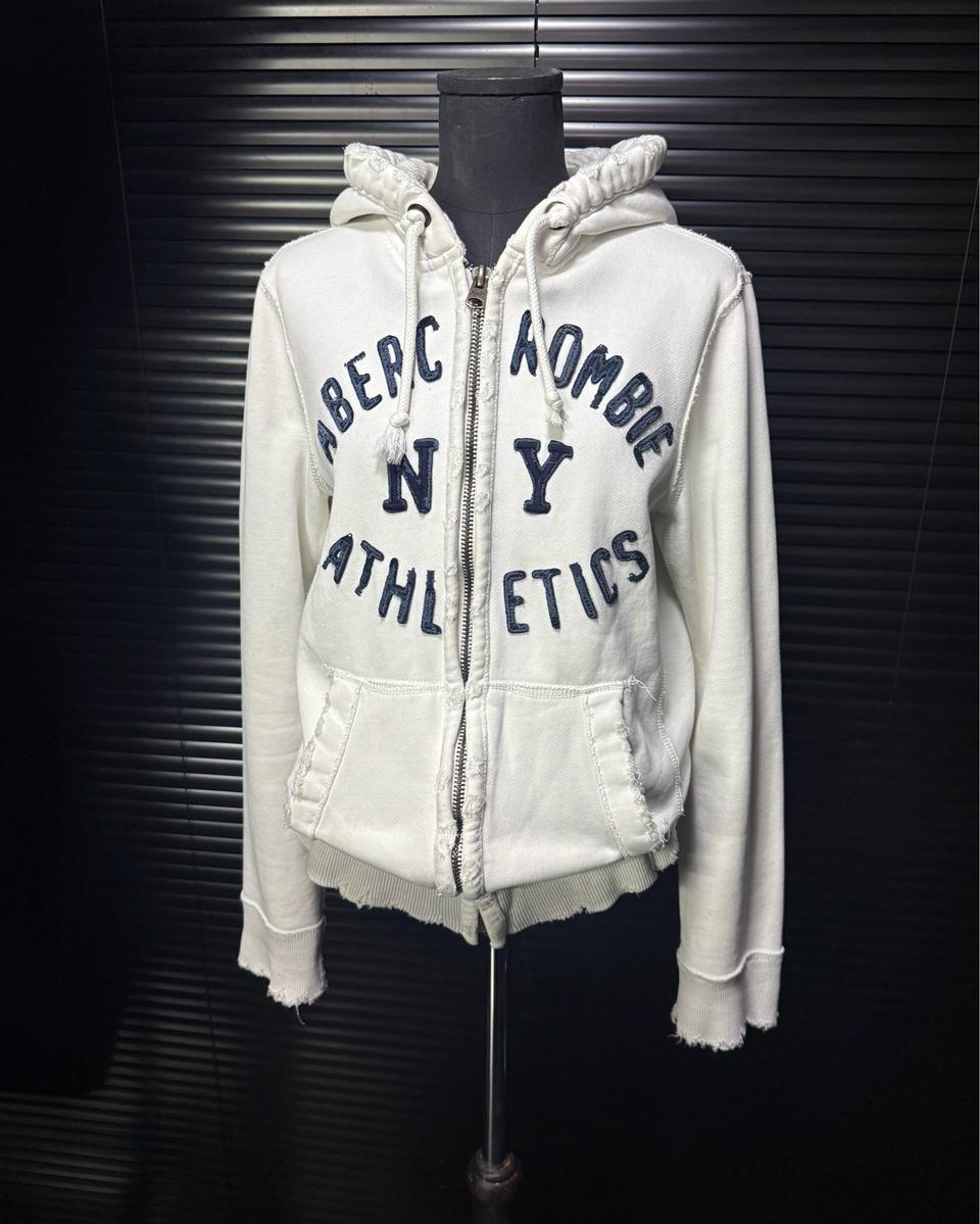 아베크롬비 정품 화이트 흰색 스웻 후드 집업 빈티지 갸루 로리걸 S 90