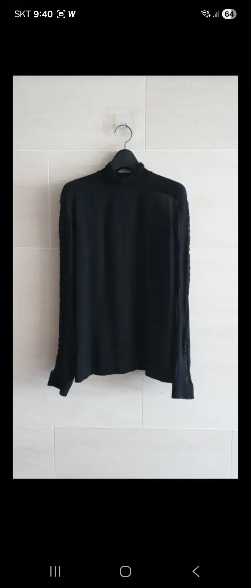 (정품) sandro 레이스 시스루 쉬폰 블라웃