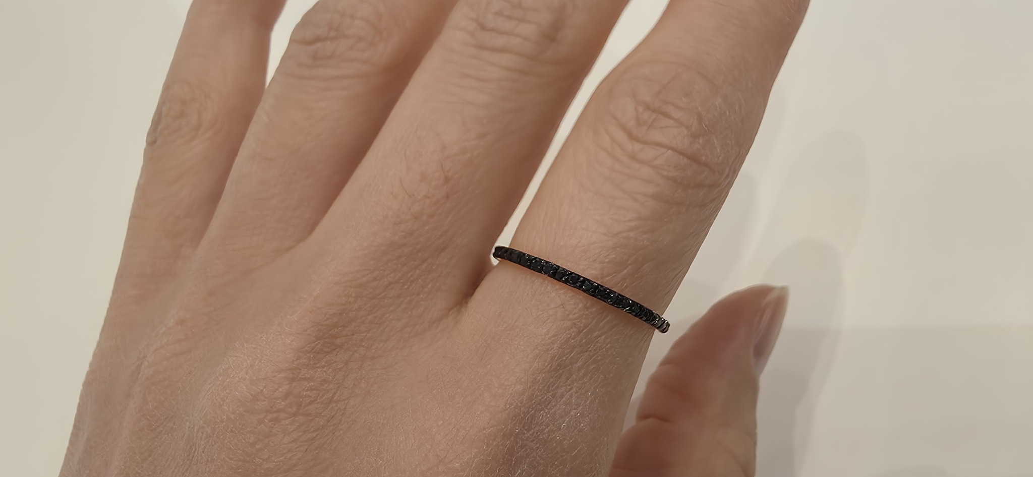 18k핑크골드_블랙 큐빅링