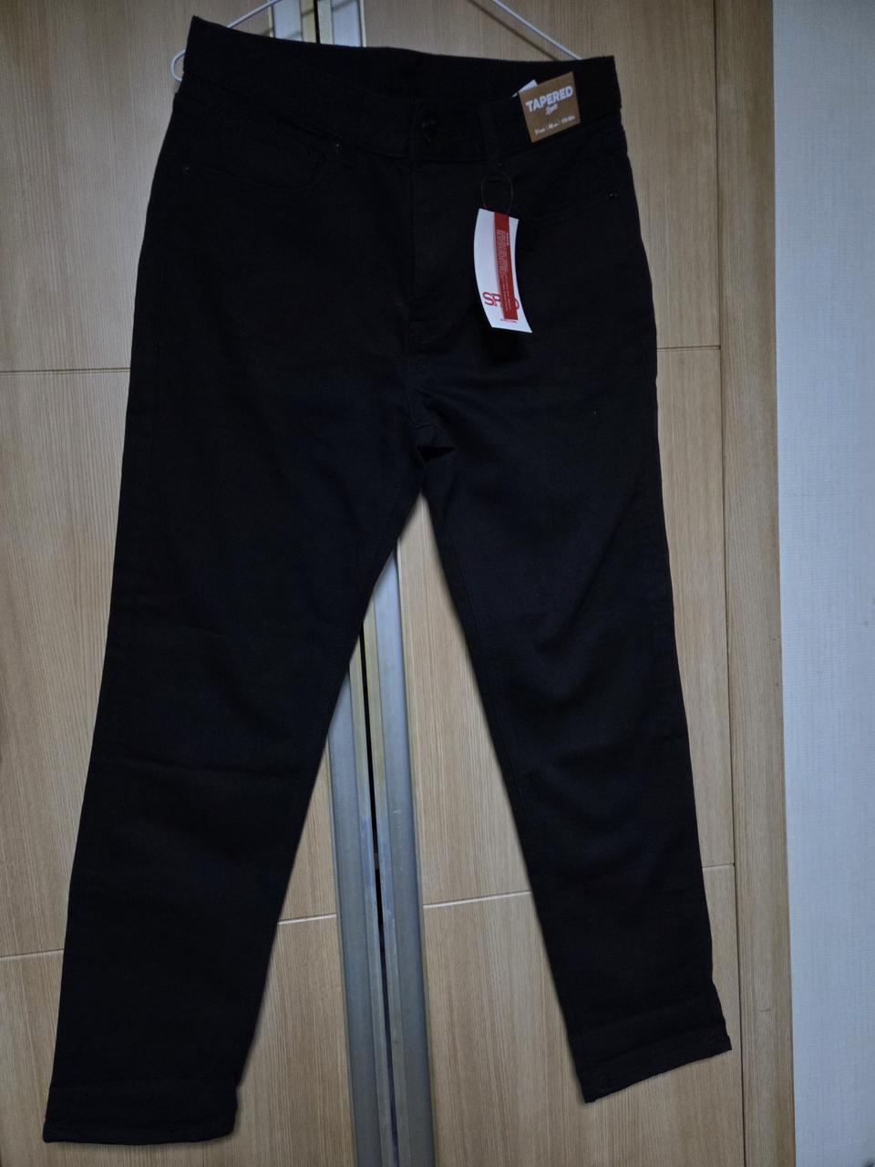 (31) 새상품 스파오 테이퍼드핏 블랙 면바지