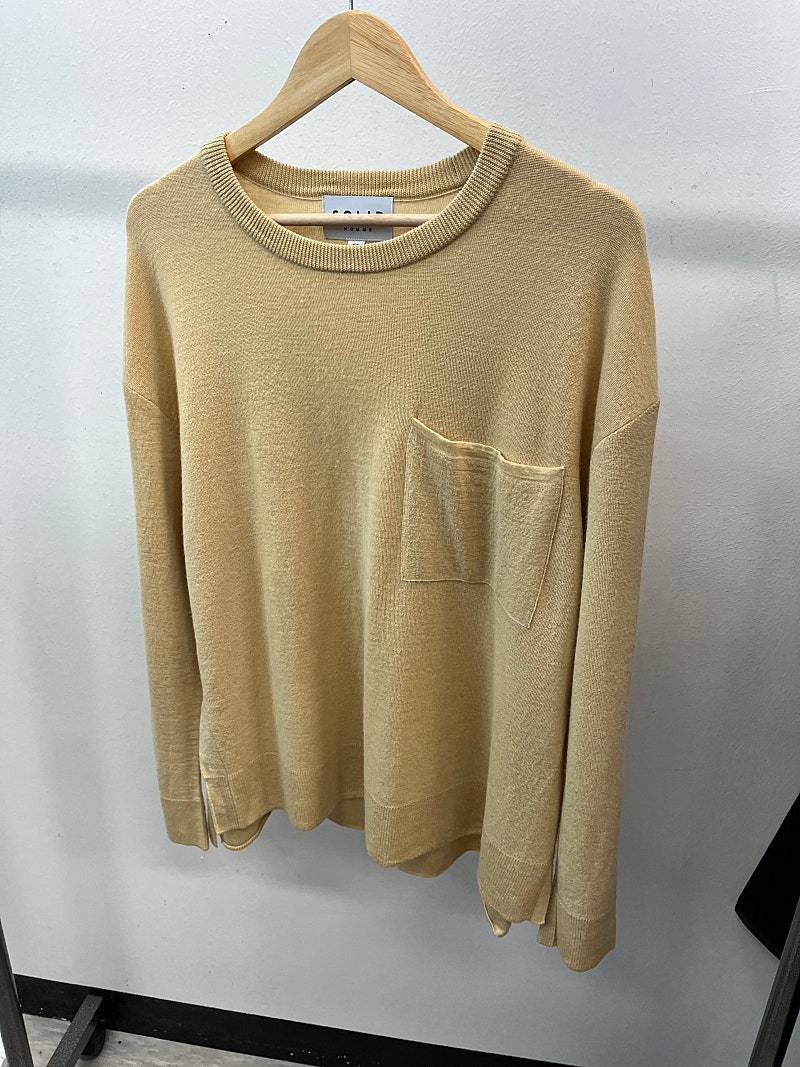 105) 솔리드옴므 포켓 울니트